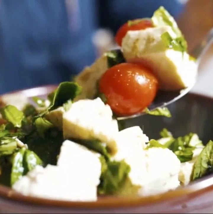 Jina's Tofu Caprese Salad - MONTAGÉ Andaman Gourmet Salt - EAP Trading LLC