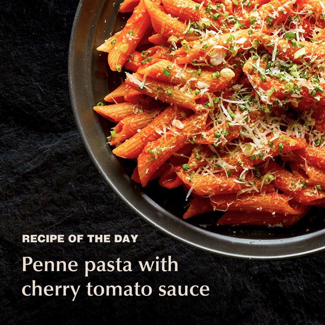Penne pasta with cherry tomato sauce - MONTAGÉ Andaman Gourmet Salt - EAP Trading LLC