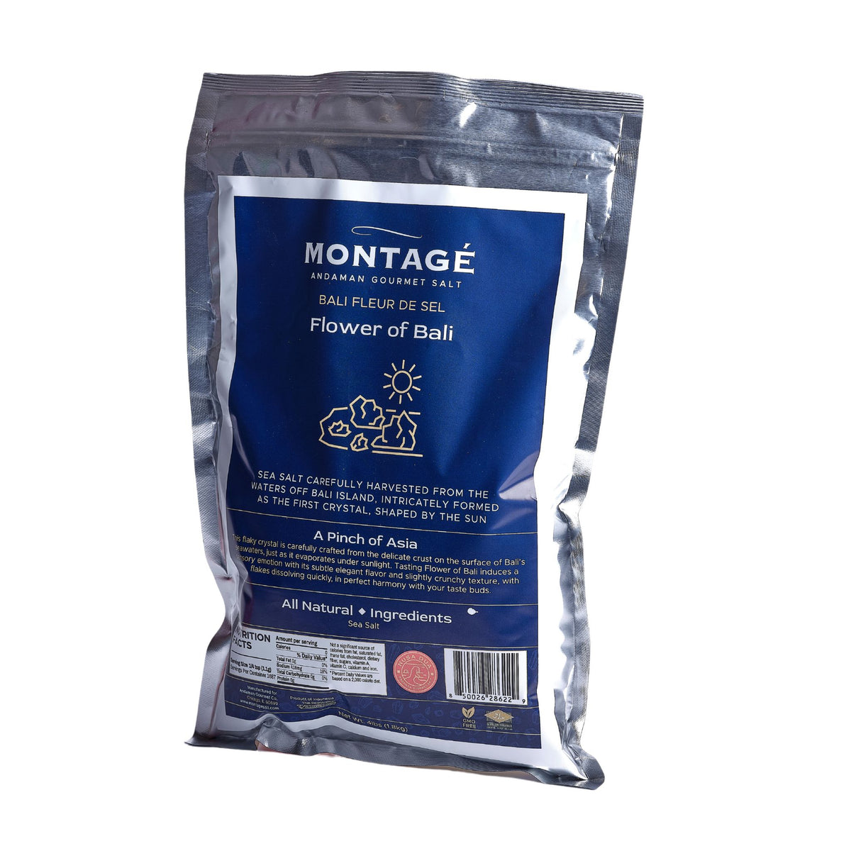 Montagé Flower of Bali fleur de sel 4lb Chef's Bag for restaurants and caterers
