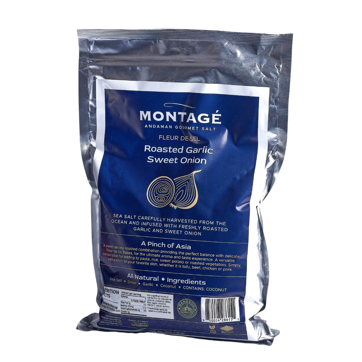 Montagé Roasted Garlic Sweet Onion fleur de sel 4lb bulk bag for restaurants