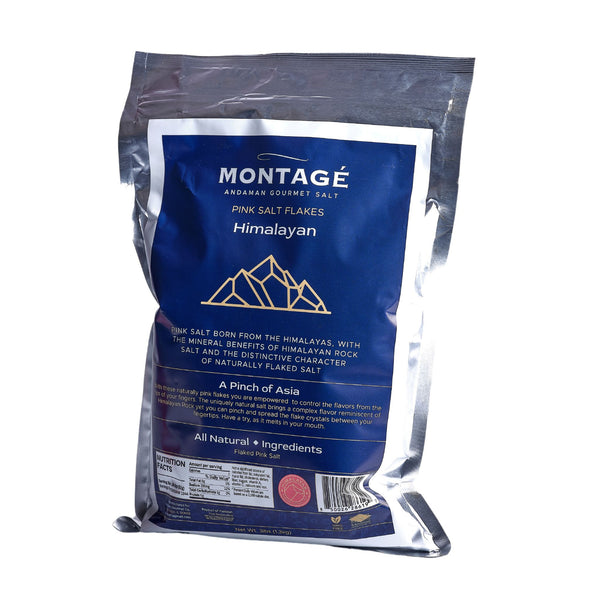 Montagé Himalayan pink flake salt 3lb Chef's Bag for restaurants