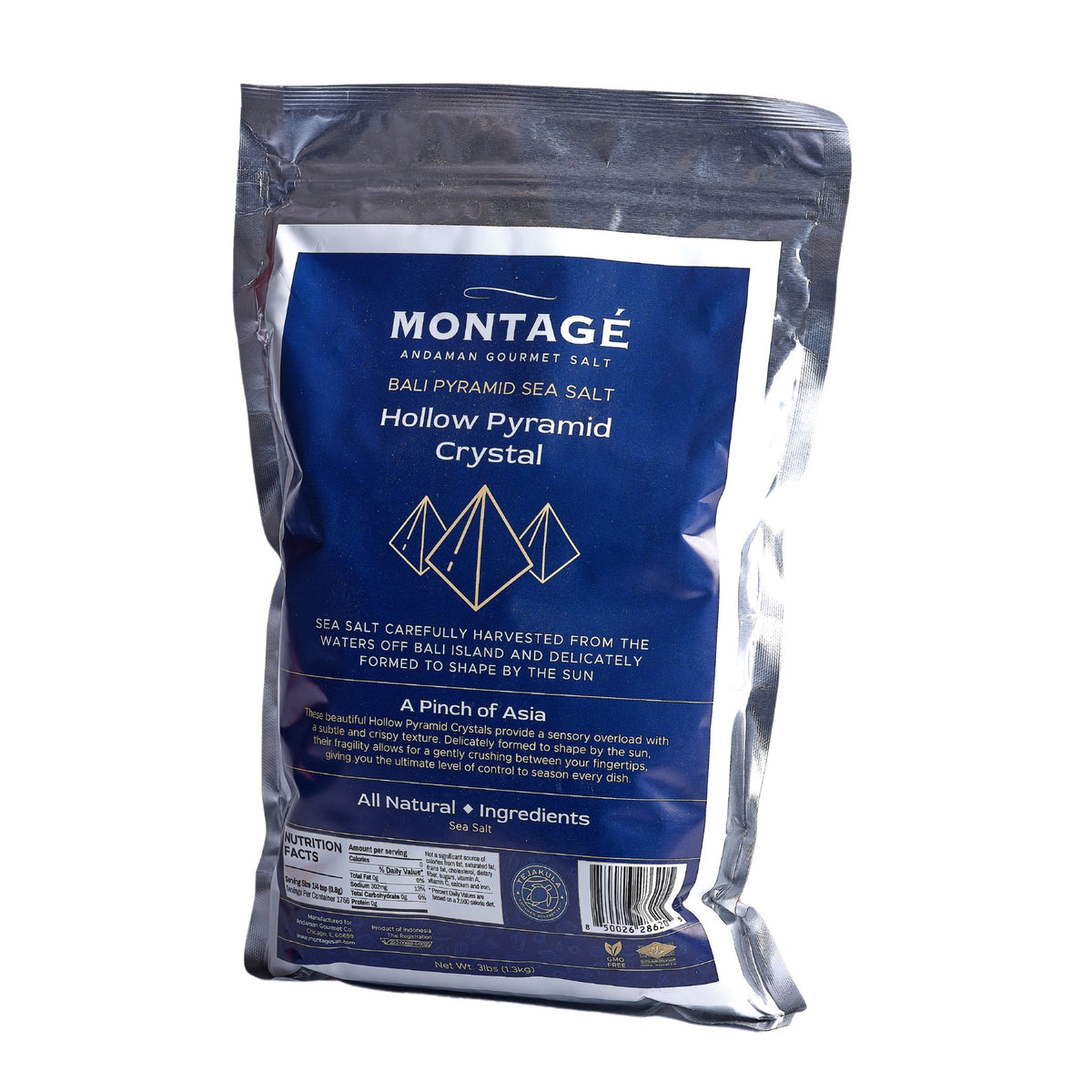 Montagé Tejakula hollow pyramid sea salt 3lb Chef's Bag for restaurants