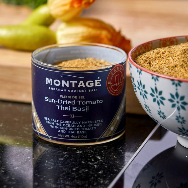 Sun-Dried Tomato & Thai Basil Sea Salt | Infused Finishing Salt | Montagé Samui - MONTAGÉ Andaman Gourmet Salt - EAP Trading LLC